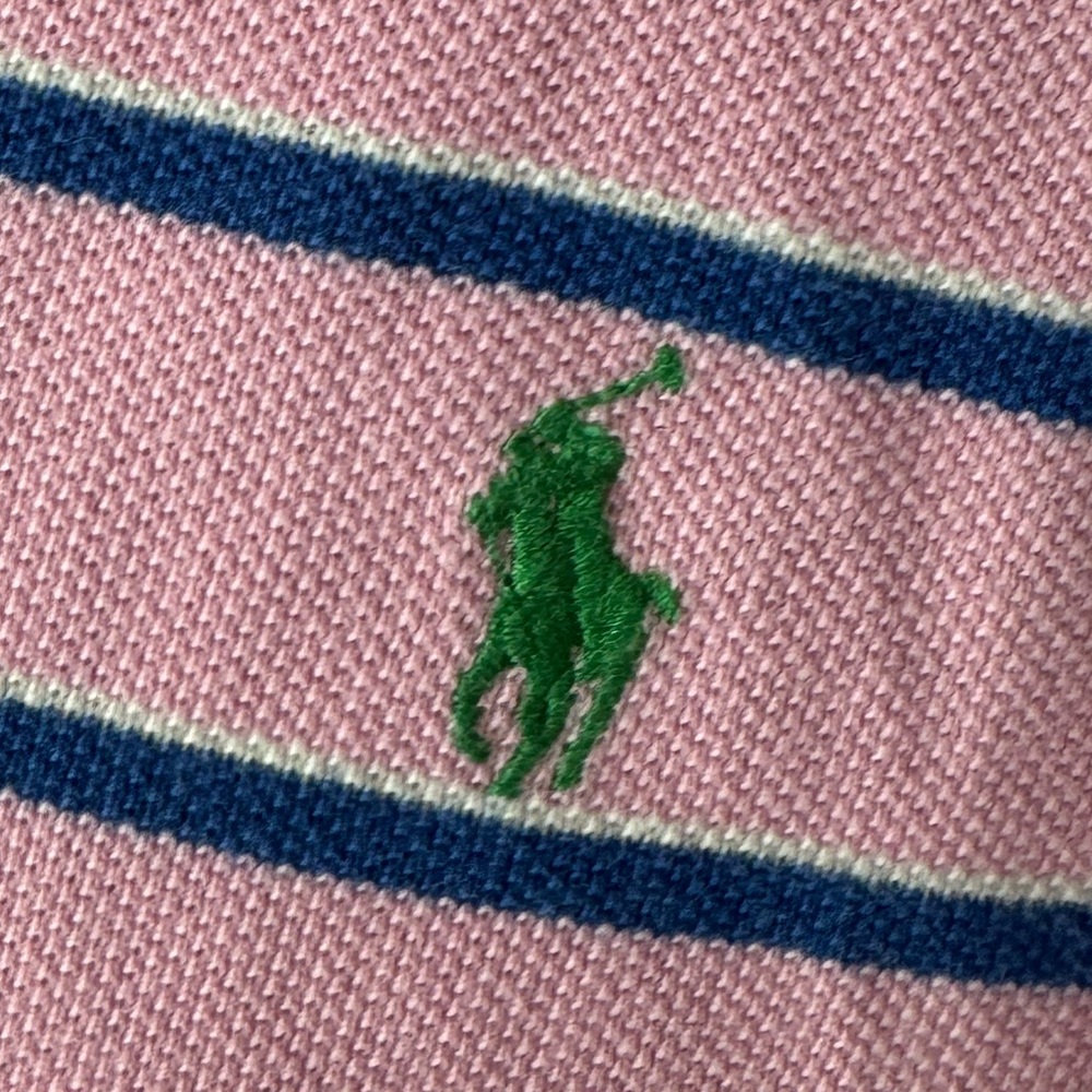 Polo Ralph Lauren Pink Blue & White Stripes Polo Shirt Size L